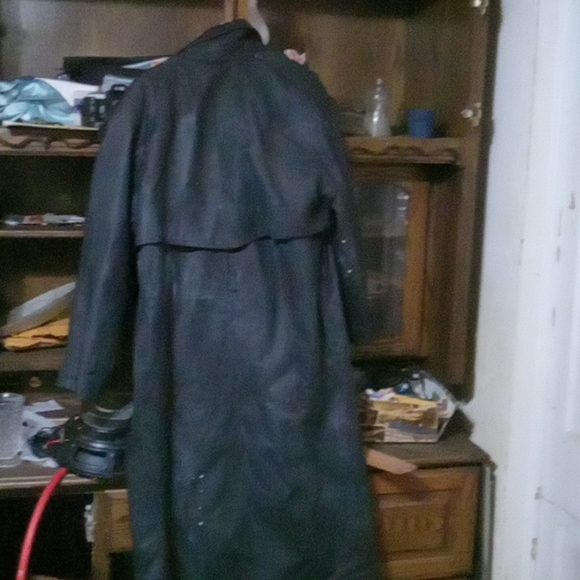 Men's large comnit long leather jacket - Picture 2 of 2